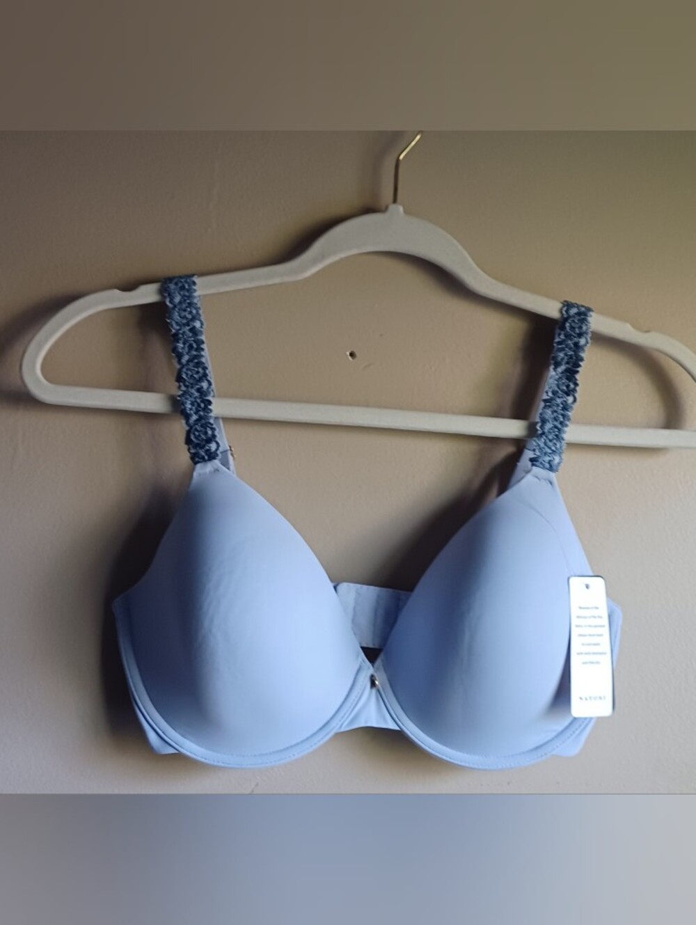 NWT NATORI Pure Luxe Fit Bra In Blue Slate Color 32DD